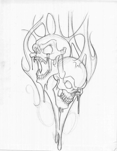 394x507 Skulls Ilustrativo Tattoo, Tattoo Flash And Tattoo Art