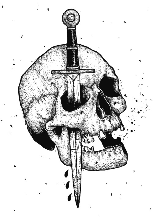 500x708 Skull Dotwork Tumblr