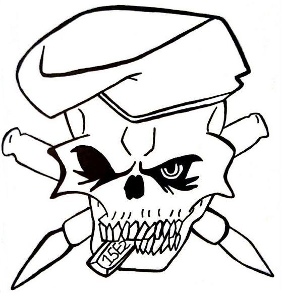 565x581 Army Skull Tattoo By 1990slawoman