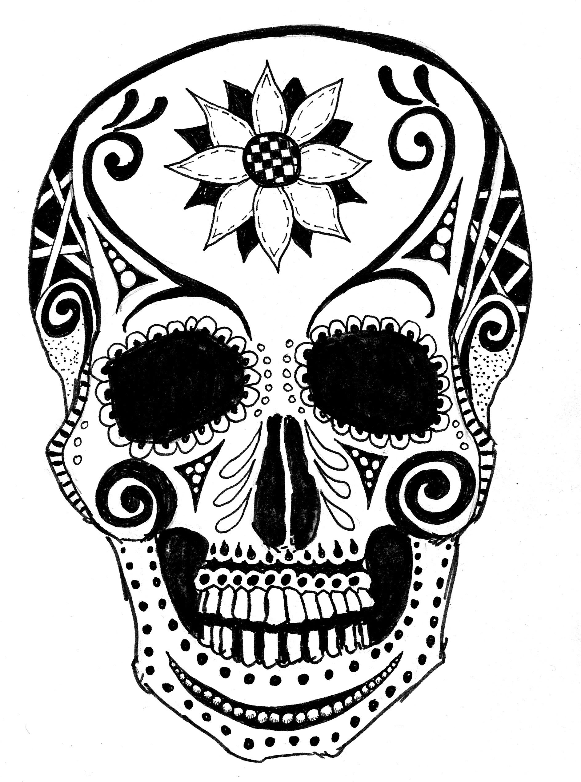 1888x2544 Doodle Art Tutorial Six ~day Of Dead 2.