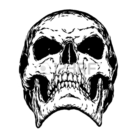 450x450 Black And White Engrave Isolated Evil Skull Face Stock Photo