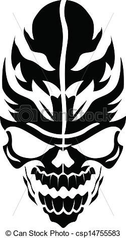 250x470 Drawn Skeleton Face