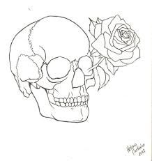 Skull Flower Drawing