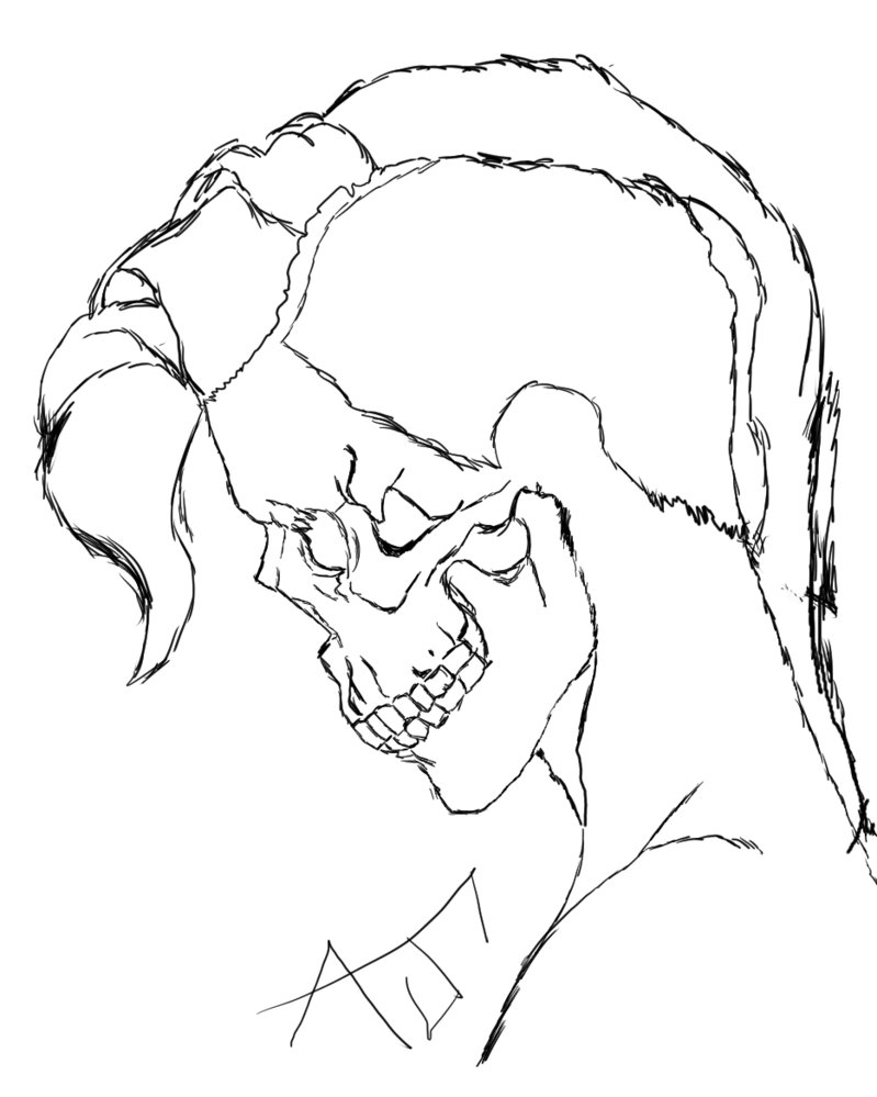 799x999 Punk Skull Girl Inspired Sketch By Sikkichick