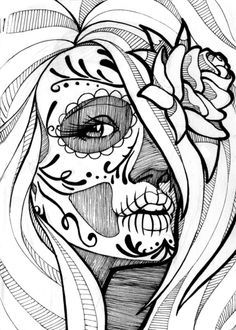 236x330 Skull Girl Sketch By Carldraw On Art