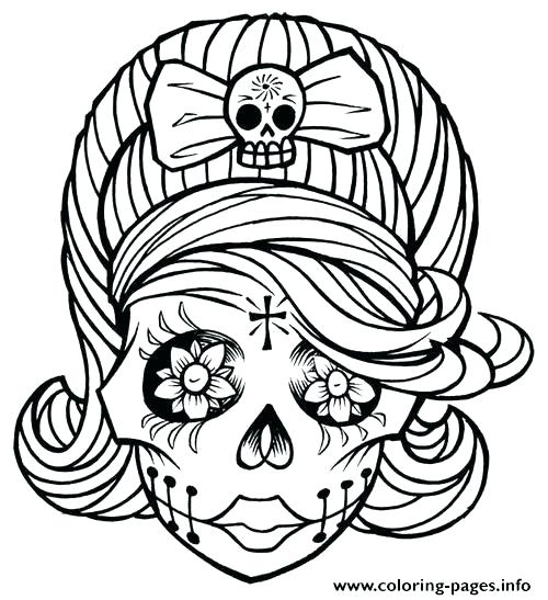 500x547 Sugar Skull Coloring Page Kids Coloring Page As Adult Coloring