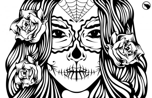 600x388 Sugar Skull Girl Coloring Pages Print Download Printable