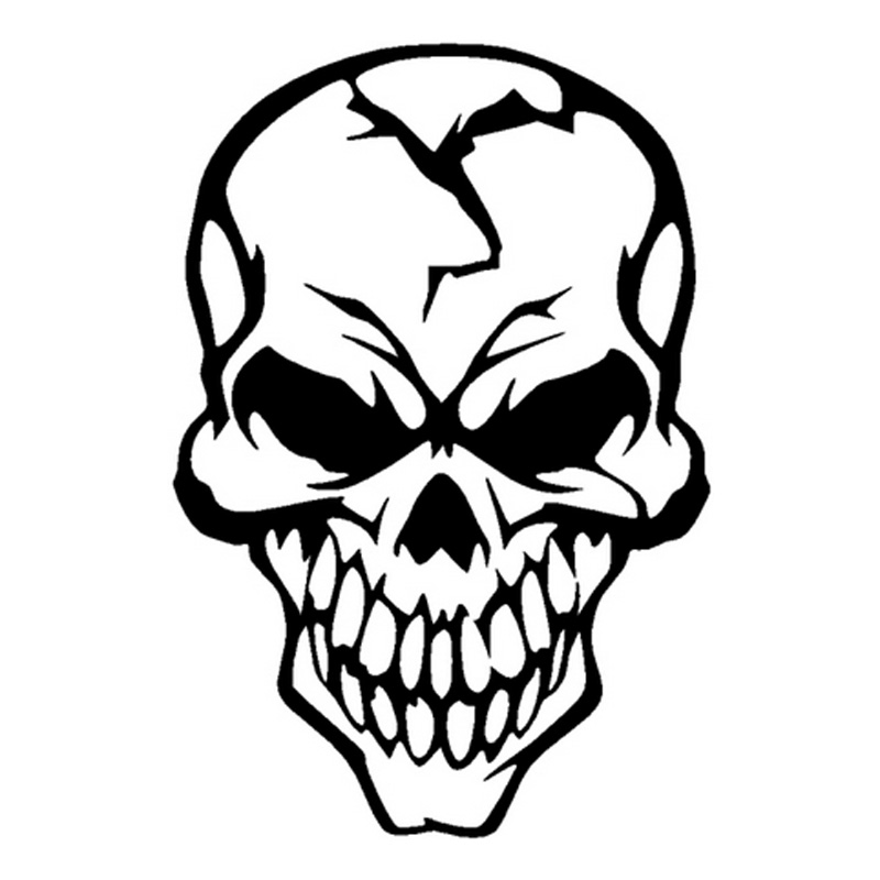 800x800 Hotmeini 13cm19cm Skull Cracked Human Head Motorcycle Decal Car