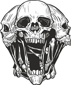 249x300 Skull Heads Sticker For Motorcycle Gas Tank Car Bumper Helmet