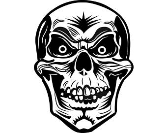 340x270 Skull Head Clipart Etsy