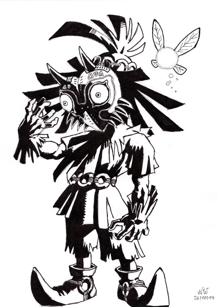 751x1064 Inktober Skull Kid By Neruzal