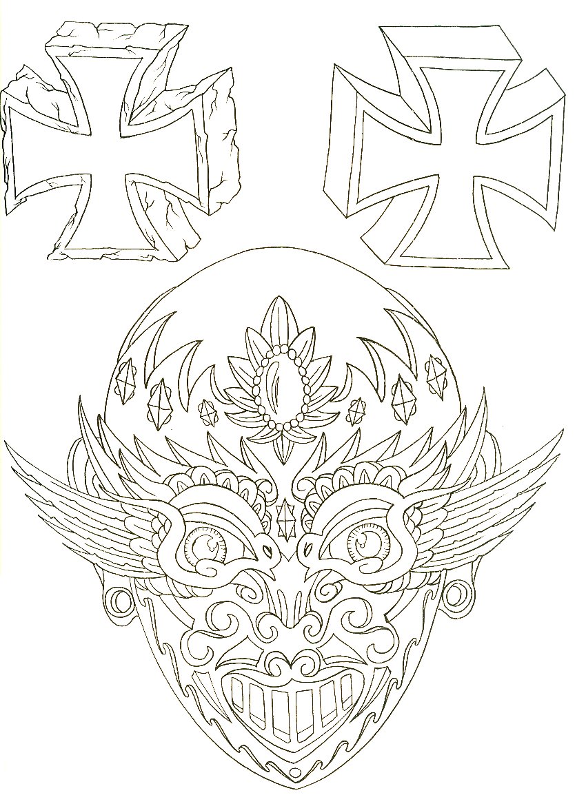 850x1170 Skull And Cross Drawing Pictures, Tattoo