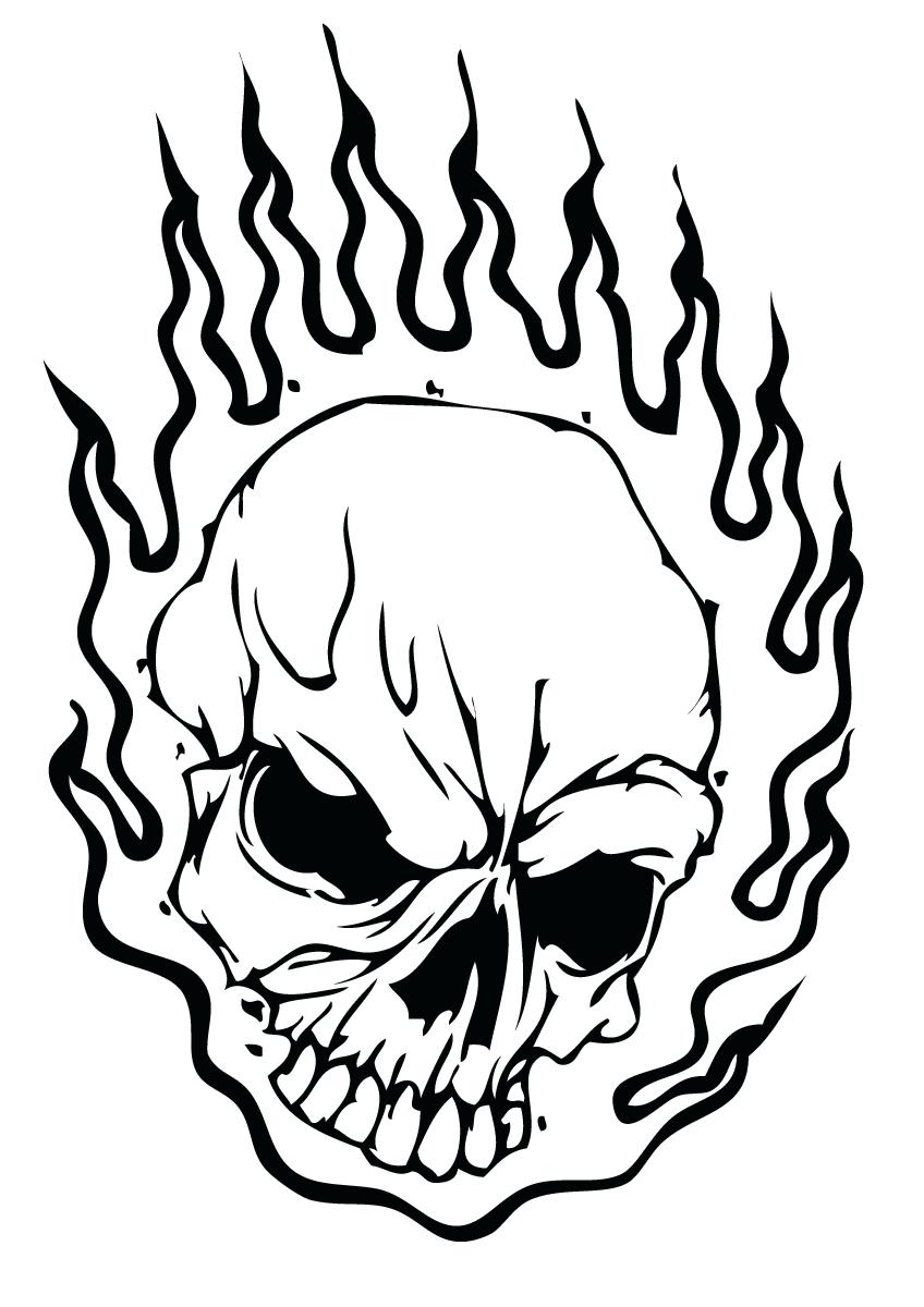 Skull On Fire Drawing at GetDrawings | Free download