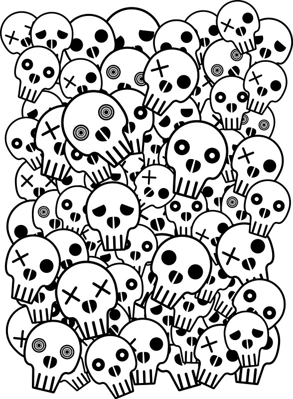588x800 Skull Pile Stickers By Chunkydesign Redbubble