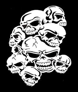 252x300 High Detail Airbrush Stencil Eight Skull Pile Free Uk Postage Ebay
