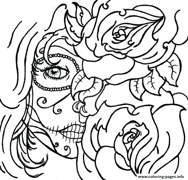 736x705 Sugar Skull Coloring Pages Cool Colouring In Pages Sugar Skull