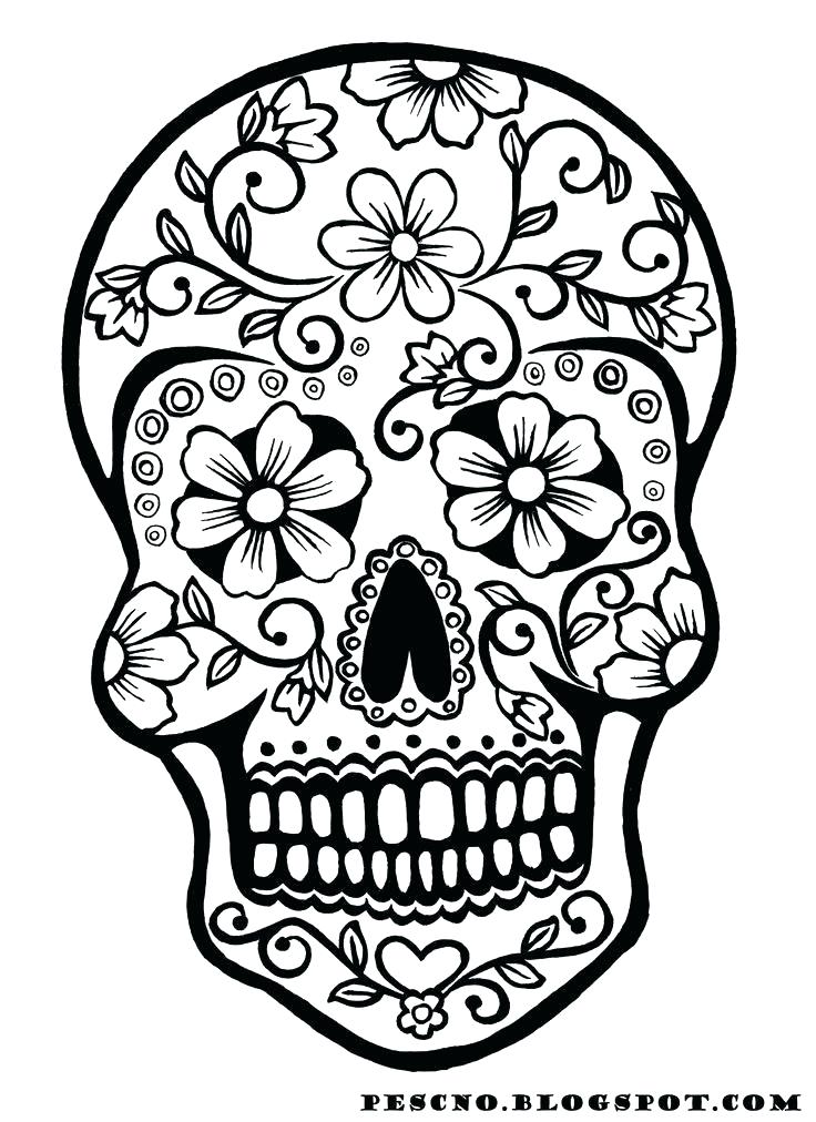 736x1012 Simple Fun Printable Coloring Pages Fee Sugar Skulls 9 Free Skull