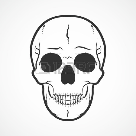 450x450 Black Human Skull. Simple Skull Icon. Vector Illustration Royalty