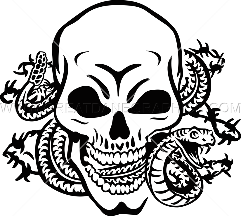 825x739 Skull Amp Snake Production Ready Artwork For T Shirt Printing