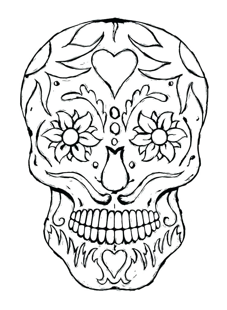 752x1024 Good Flaming Skull Coloring Pages Online Drawing For Kids How