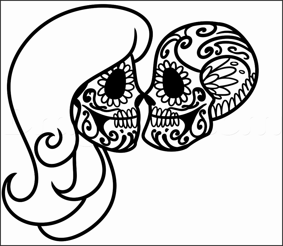 976x851 Day Of The Dead Skull Drawings Qafgi Lovely How To Draw Skulls