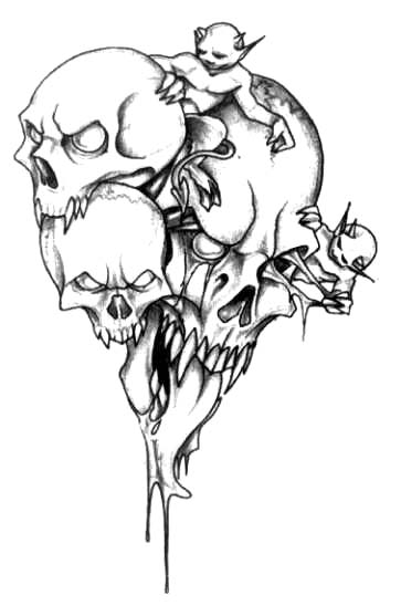 363x557 Sketch Tattoos Skull Part 2 3d Tattoos Images