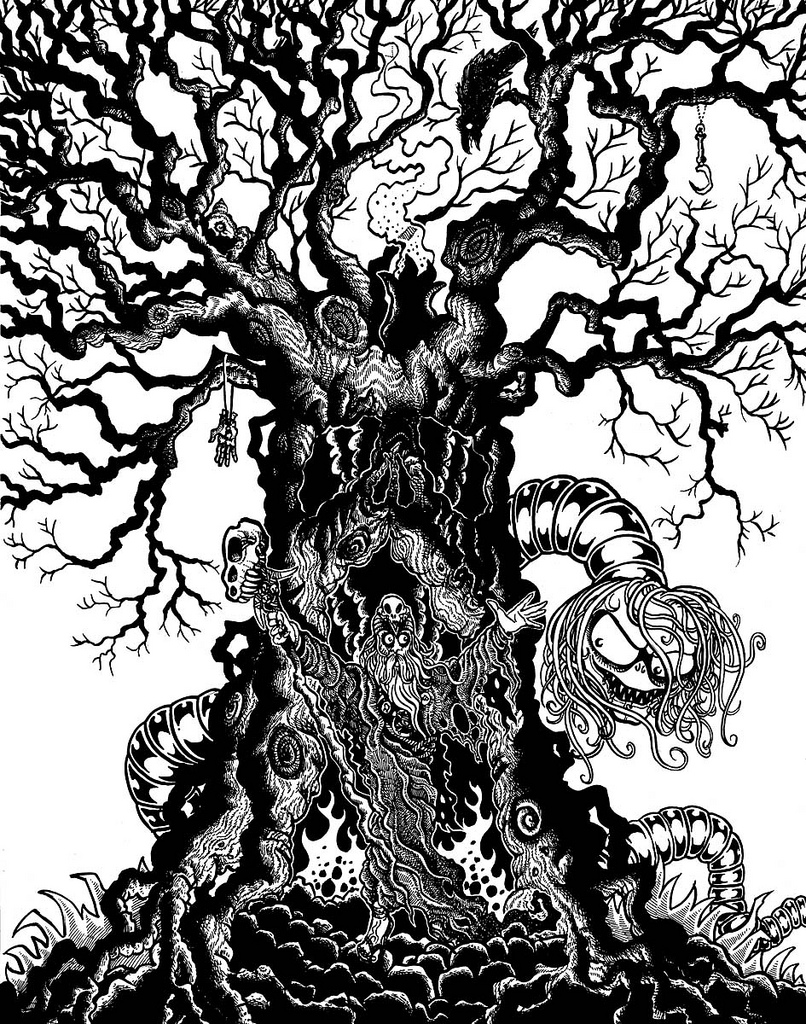806x1024 Worm Witch Typical Wizard In A Skull Tree Attempting