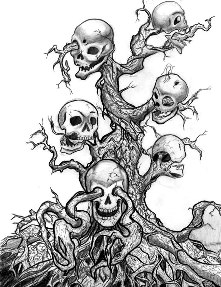 900x1165 Skull Tree By Pepper Keychain