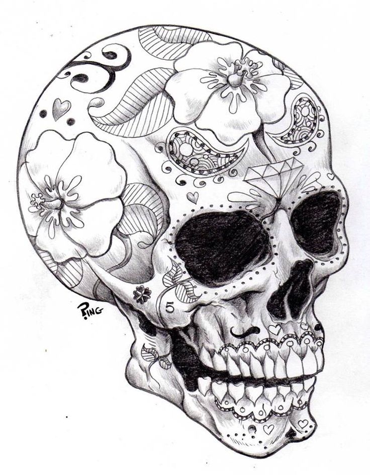 736x944 Skull Christmas Drawings Festival Collections