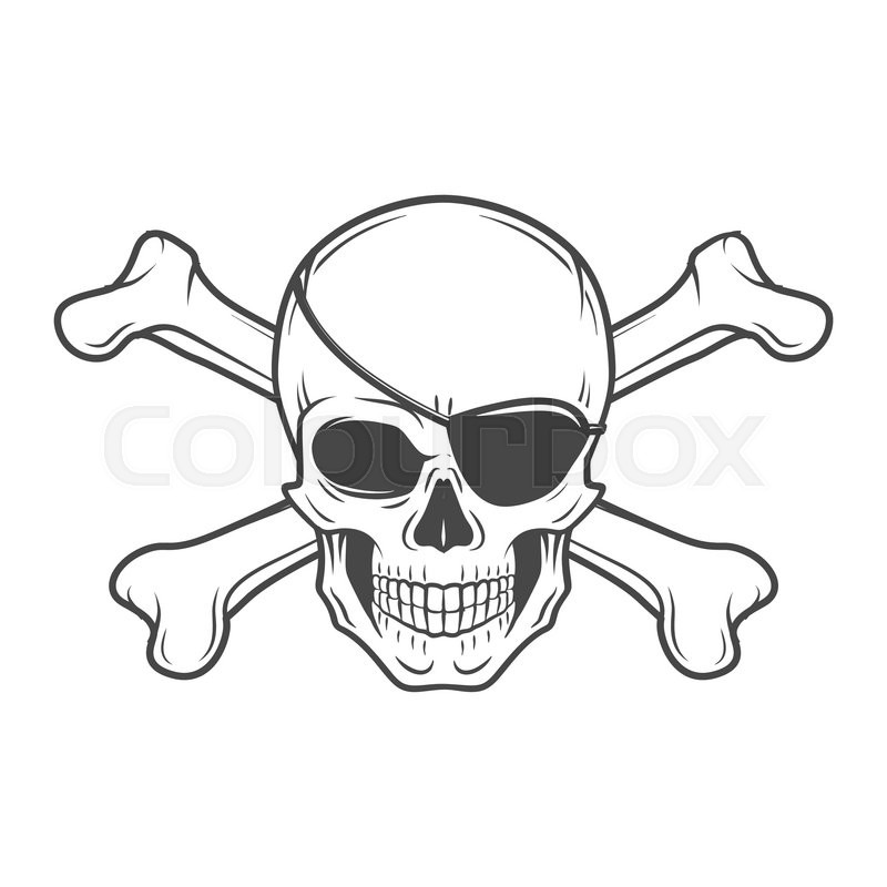 800x800 Skull Wearing Bandana, Vector Illustration Stock Vector Colourbox