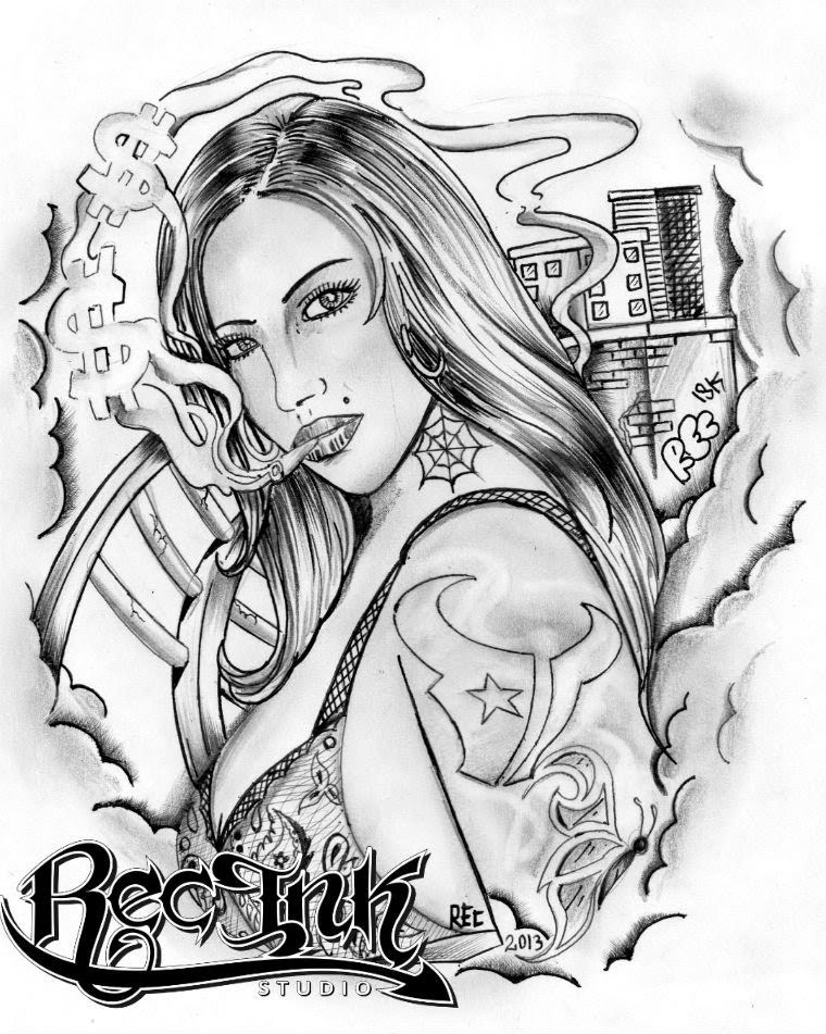 760x951 With Bandana Drawing