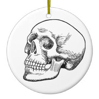 324x324 Black White Skull Drawing And Holiday Decorations Amp Christmas