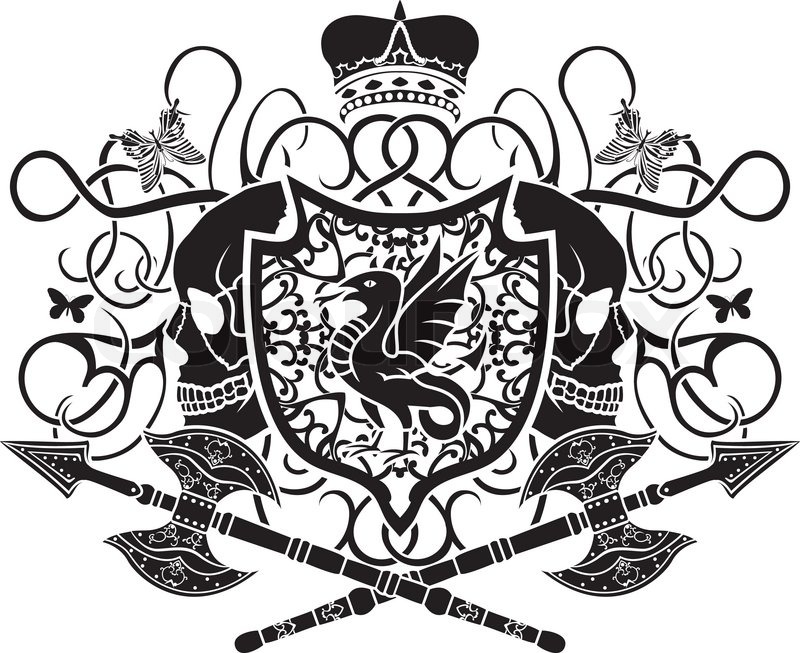 800x653 Elegant Arms With Skull, Crown And Butterfly, Decorated With Curls