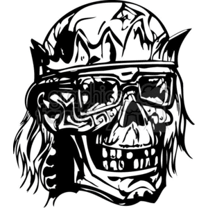 300x300 Royalty Free Zombie King Crown On A Skull 368885 Vector Clip Art