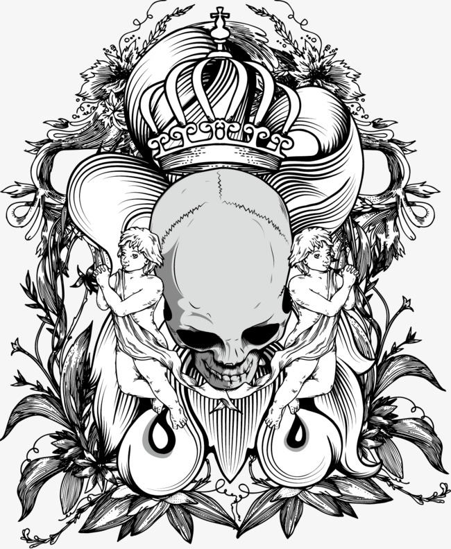 650x792 Vector Skull, Skull, Imperial Crown, Angel Png And Vector For Free