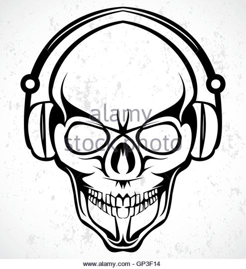 Skull With Headphones Drawing at GetDrawings | Free download