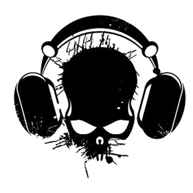 640x640 17.6cm16.8cm Interesting Audio Skull Headphones Cord Silhouette