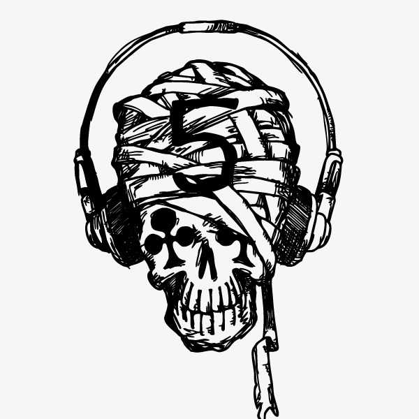 600x600 Skull,music Headphones, Skull, Music Headphones, Skull Vector Png