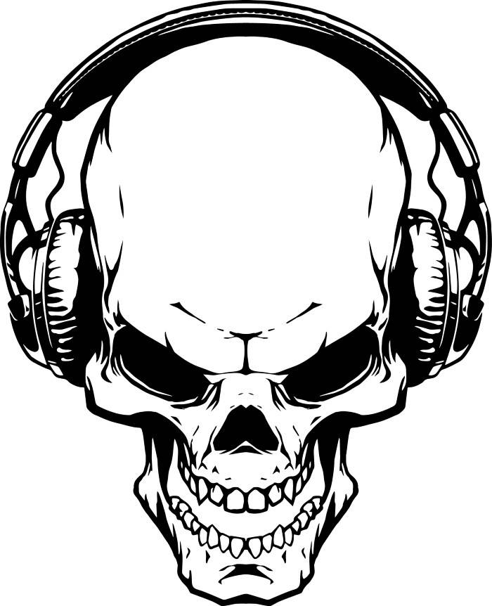 Skull With Headphones Drawing at GetDrawings | Free download