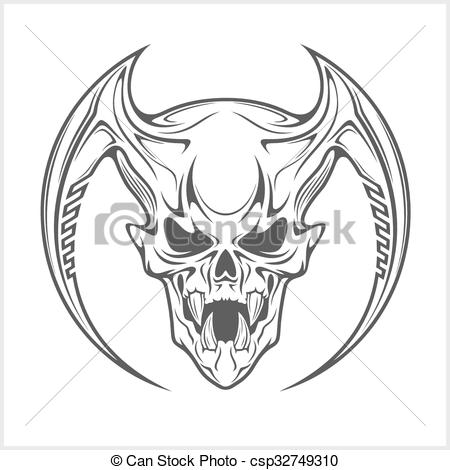 450x470 Drawn Skull Demon
