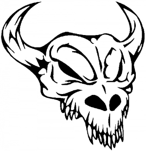 300x310 Skull With Horns Car Or Truck Window Decal Sticker