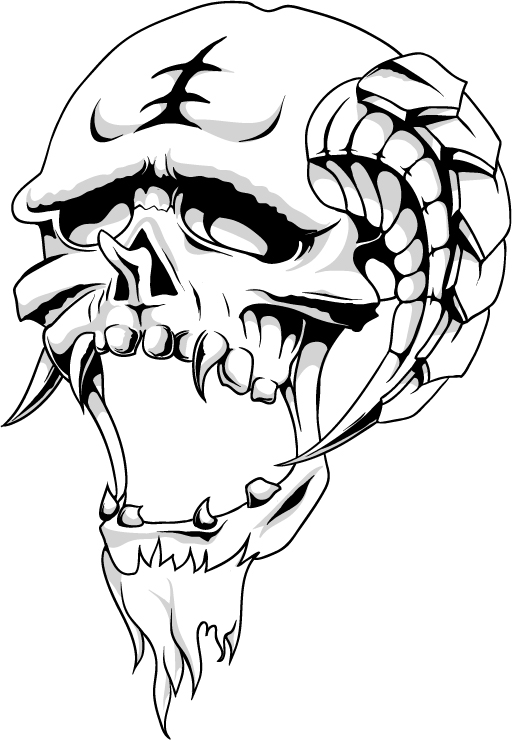 Skull With Horns Drawing at GetDrawings | Free download