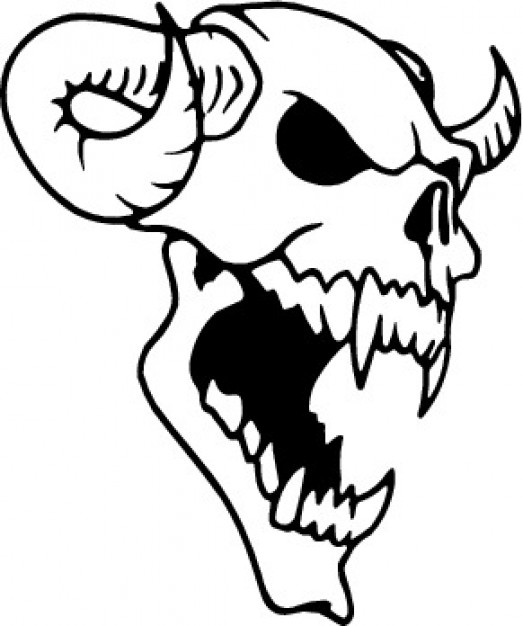 523x626 Animal Skull With Horns Vector Free Download