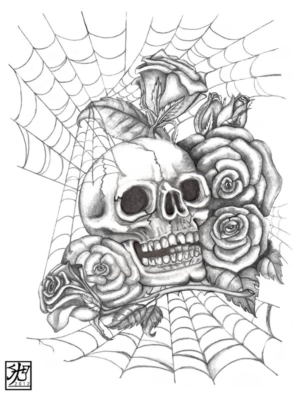 600x790 Skull N Roses By Everiris