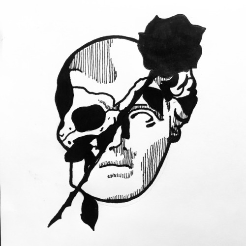 500x500 Skull And Rose Drawing Tumblr