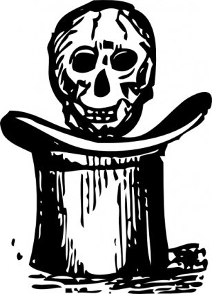 307x425 Skull Over Top Hat, Vector File