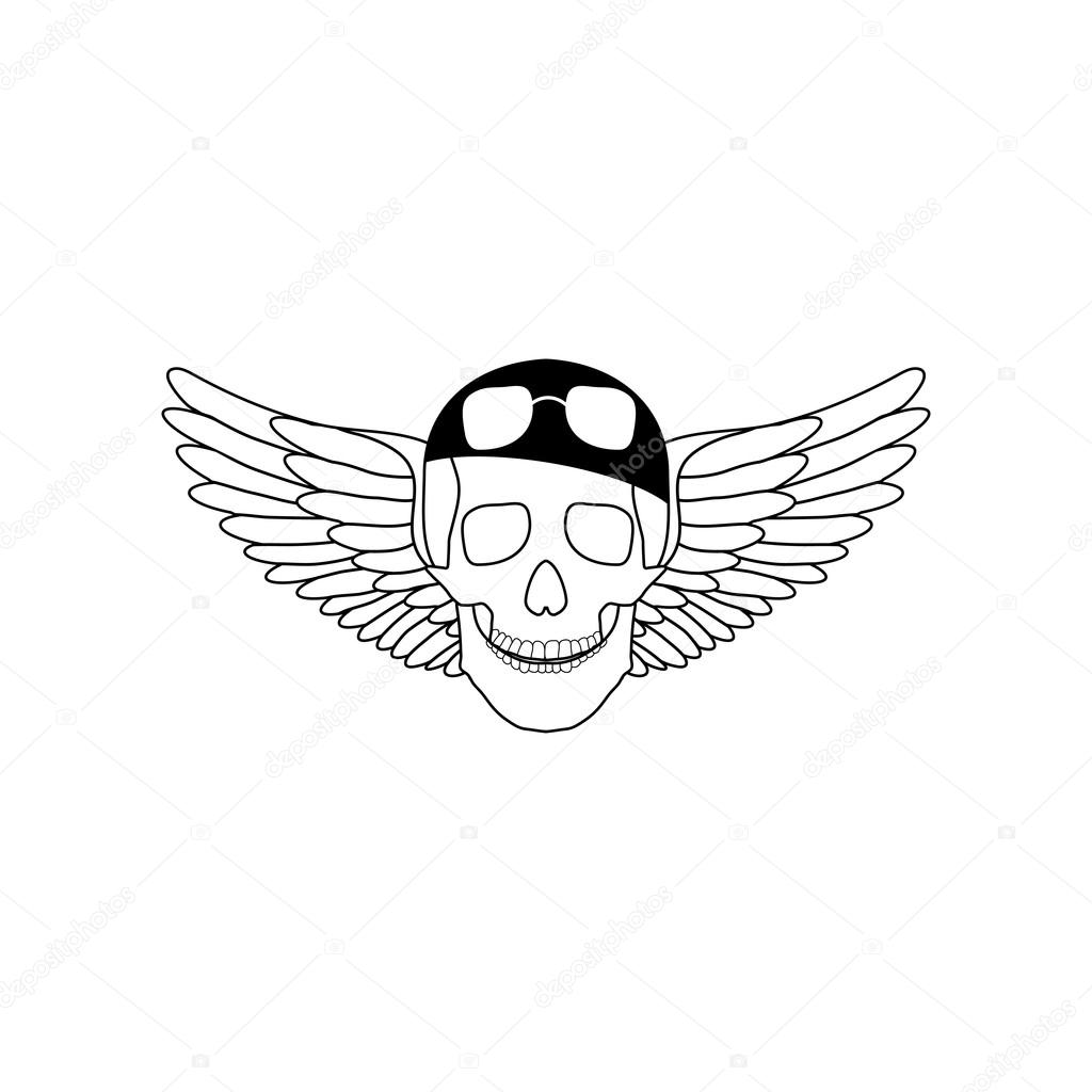 1024x1024 Icon Of Skull With Wings Stock Vector