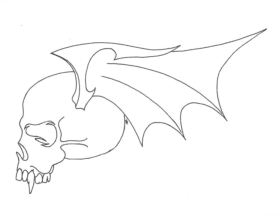 900x695 Skull With Wings By Blkwdo