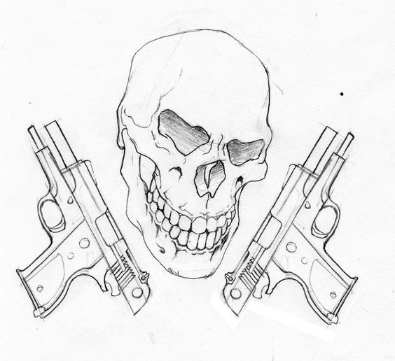 564x516 Drawings Of Skulls And Guns Skull And Guns By Justinshields