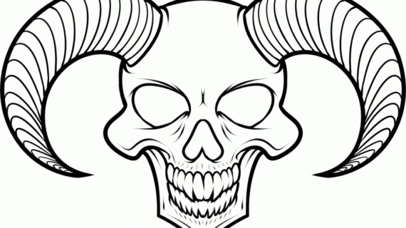 570x320 Easy To Draw Skulls How To Draw A Devil Skull Devil Skull Tattoo